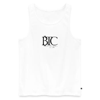 BTC - Men's Premium Organic Tank Top - white - Front - AI Model Male 178 light (178cm)