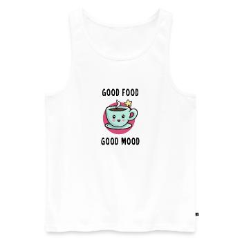 Good food good mood bonne nourriture bonne humeur - Débardeur bio Premium Homme - blanc - Devant - AI Model Male 178 light (178cm)