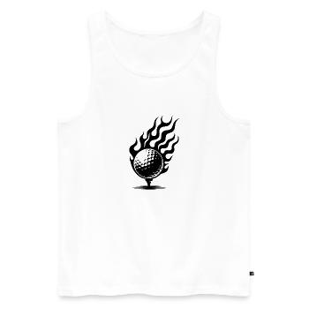 Golfball auf Tee brennend Feuer Flammen Style - Männer Premium Bio Tank Top - Weiß - Vorne - Michal (187cm)