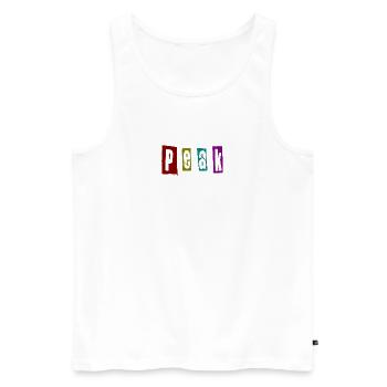 Peak - Men's Premium Organic Tank Top - white - Front - Michal (187cm)