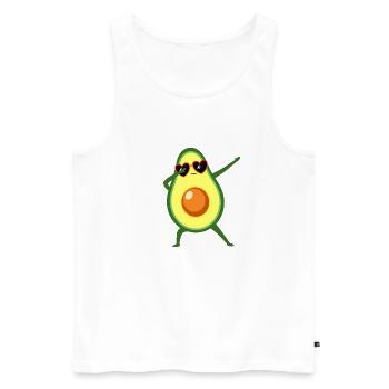 Dabbing Avocado With Heart Sunglasses - Cool Gift - Men's Premium Organic Tank Top - white - Front - Michal (187cm)