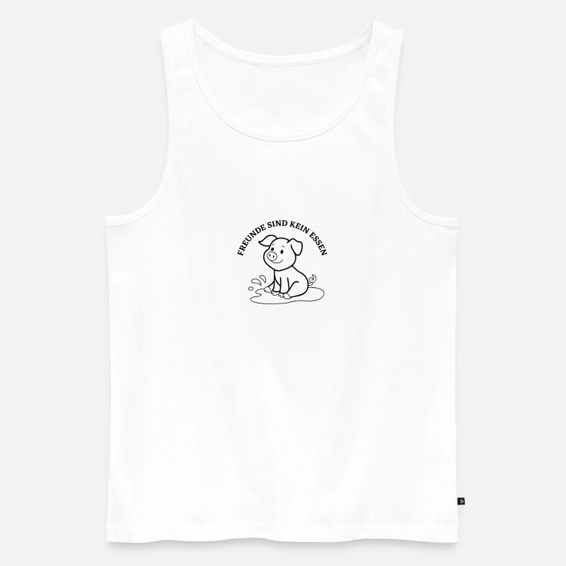Freunde sind kein Essen - Männer Premium Bio Tank Top - Weiß
