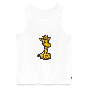Couronne de bande dessinée girafe - Débardeur bio Premium Homme - blanc - Devant - Michal (187cm)