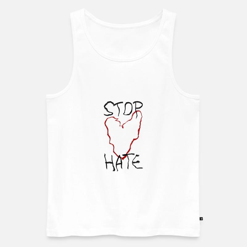 Stop Hate Anti Mobbing - Débardeur bio Premium Homme - blanc