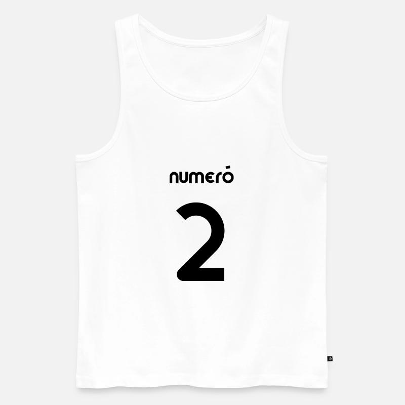numeró 02 -Nummer 2 - Männer Premium Bio Tank Top - Weiß