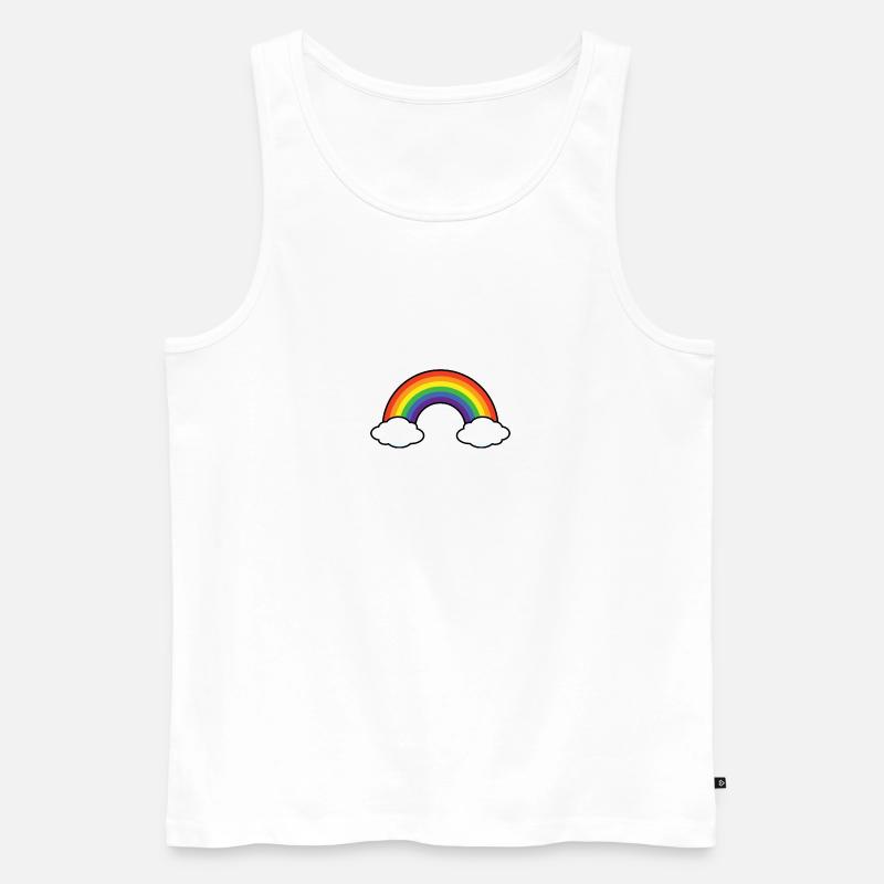 Rainbow Regenbogen - Männer Premium Bio Tank Top - Weiß