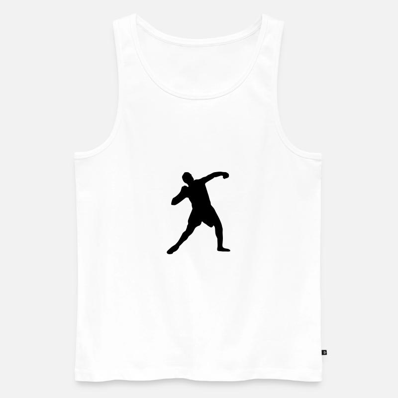 Kugelstoßen, Kugelstoßer - Leichathletik - Männer Premium Bio Tank Top - Weiß