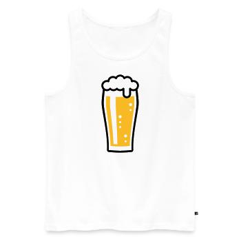 Beer Glass (Beer Drinker / Pale Ale / 2C) - Men's Premium Organic Tank Top - white - Front - Michal (187cm)