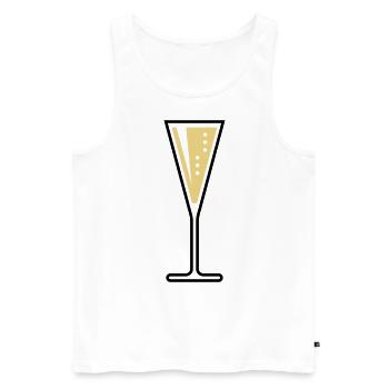 Sektglas (Sekt / Trichter / Zu / 2C) - Männer Premium Bio Tank Top - Weiß - Vorne - Michal (187cm)