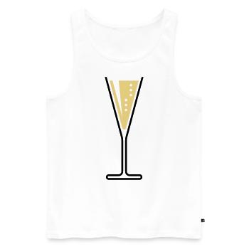 Glass Of Sparkling Wine (Funnel / Open / 2C) - Men's Premium Organic Tank Top - white - Front - AI Model Male 178 light (178cm)