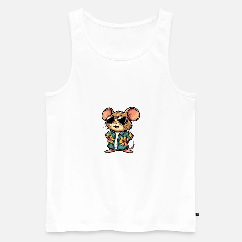 Maus Comic Urlaub - Männer Premium Bio Tank Top - Weiß