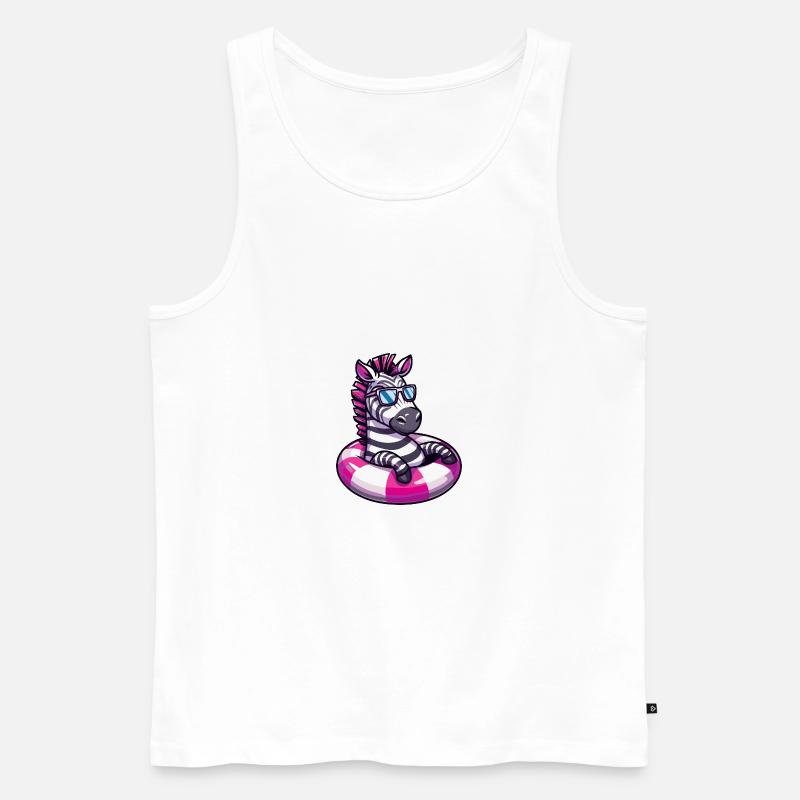 Zebra Comic Cool - Männer Premium Bio Tank Top - Weiß