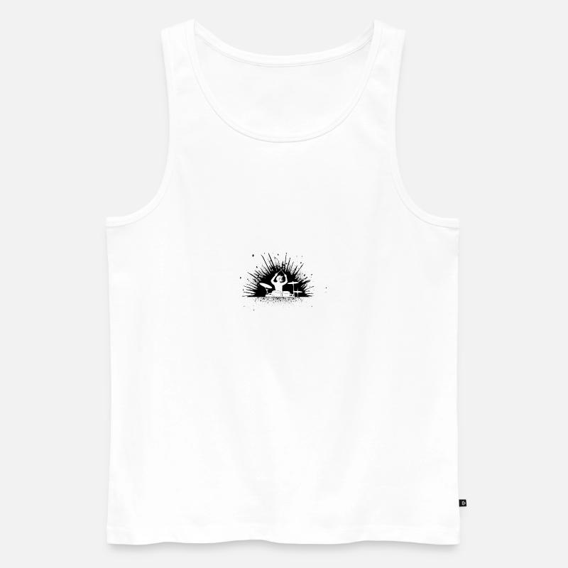 Drummer splash - auf hell - Männer Premium Bio Tank Top - Weiß