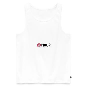 Amour / Anarchie - Débardeur bio Premium Homme - blanc - Devant - Michal (187cm)
