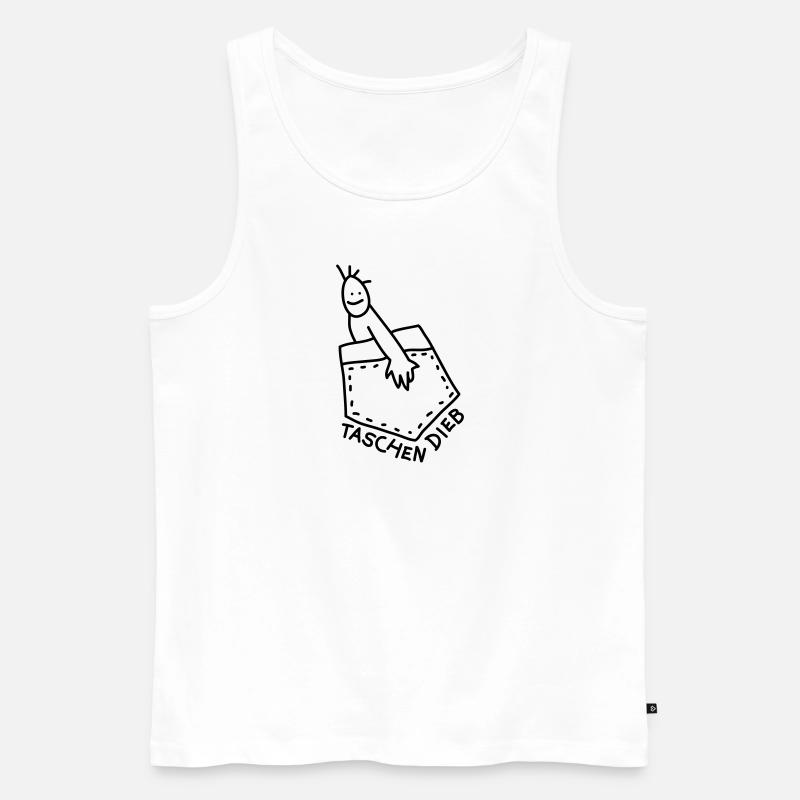 Dieb lustig - Männer Premium Bio Tank Top - Weiß