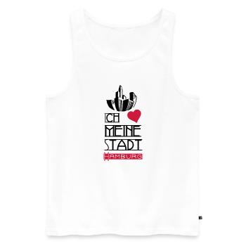 Stadt Liebe Hamburg Deutschland Spruch Geschenk - Männer Premium Bio Tank Top - Weiß - Vorne - Michal (187cm)
