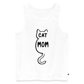 Cat Mom - momie de chat - Cartoon - Débardeur bio Premium Homme - blanc - Devant - AI Model Male 178 light (178cm)