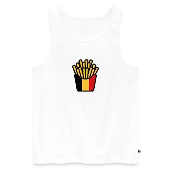 Frites Flag Pop Art - Débardeur bio Premium Homme - blanc - Devant - Michal (187cm)