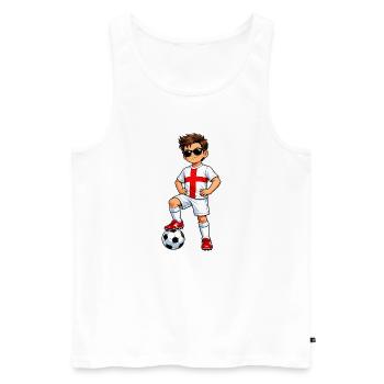Soccer Boy England Fan English Flag - Men's Premium Organic Tank Top - white - Front - Michal (187cm)