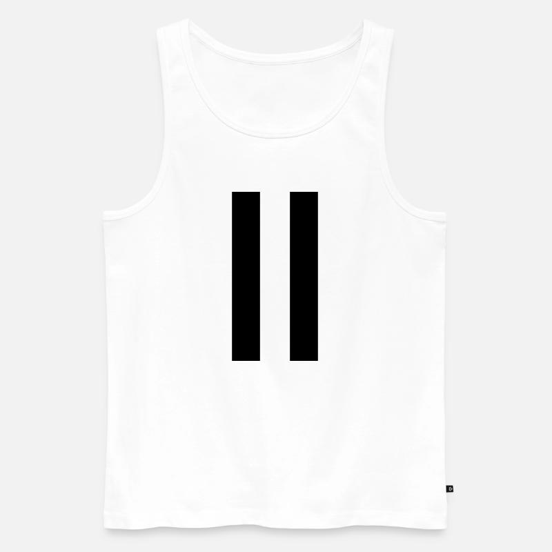Pause-Zeichen – Modernes Minimal-Design - Männer Premium Bio Tank Top - Weiß
