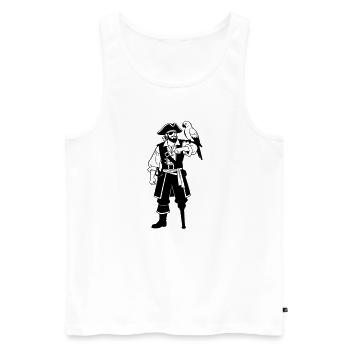 pirate - Débardeur bio Premium Homme - blanc - Devant - Michal (187cm)