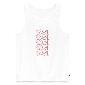 Born in 1951 - Men's Premium Organic Tank Top - white - Front - Michal (187cm)