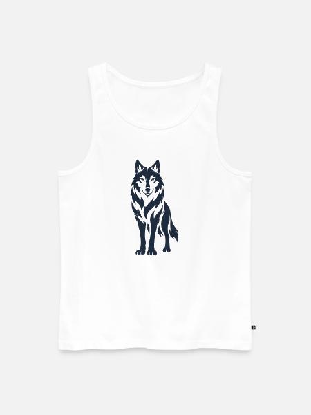 Wolfsnacht Silhouette - Men's Premium Organic Tank Top - white