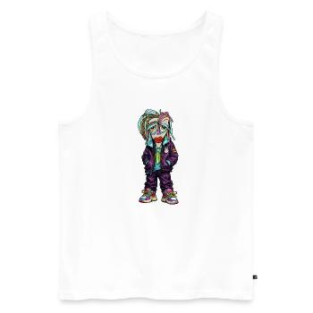 Bunter Street-Tron Charakter - Männer Premium Bio Tank Top - Weiß - Vorne - Michal (187cm)