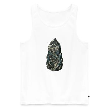 Geological Time Crystal Strata and Fossils - Men's Premium Organic Tank Top - white - Front - Michal (187cm)