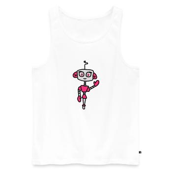 robogirl_3c - Männer Premium Bio Tank Top - Weiß - Vorne - AI Model Male 178 light (178cm)