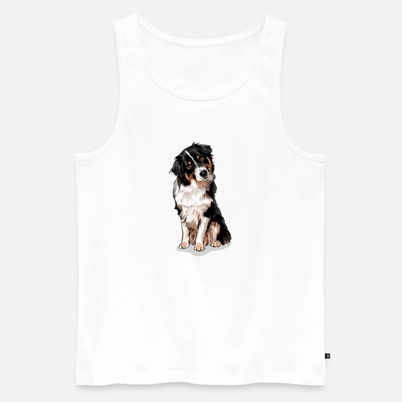 AUSTRALIAN SHEPHERD Aussie Hunde Hund Wilsigns - Männer Premium Bio Tank Top - Weiß