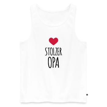 Stolzer Opa (dh) - Männer Premium Bio Tank Top - Weiß - Vorne - AI Model Male 178 light (178cm)