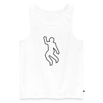 crime_scene - Männer Premium Bio Tank Top - Weiß - Vorne - Michal (187cm)