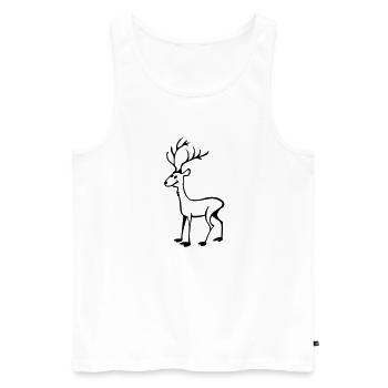 Ligne Hirsch - Débardeur bio Premium Homme - blanc - Devant - AI Model Male 178 light (178cm)