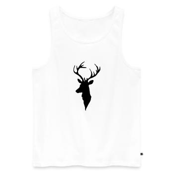 Cerf - Débardeur bio Premium Homme - blanc - Devant - AI Model Male 178 light (178cm)