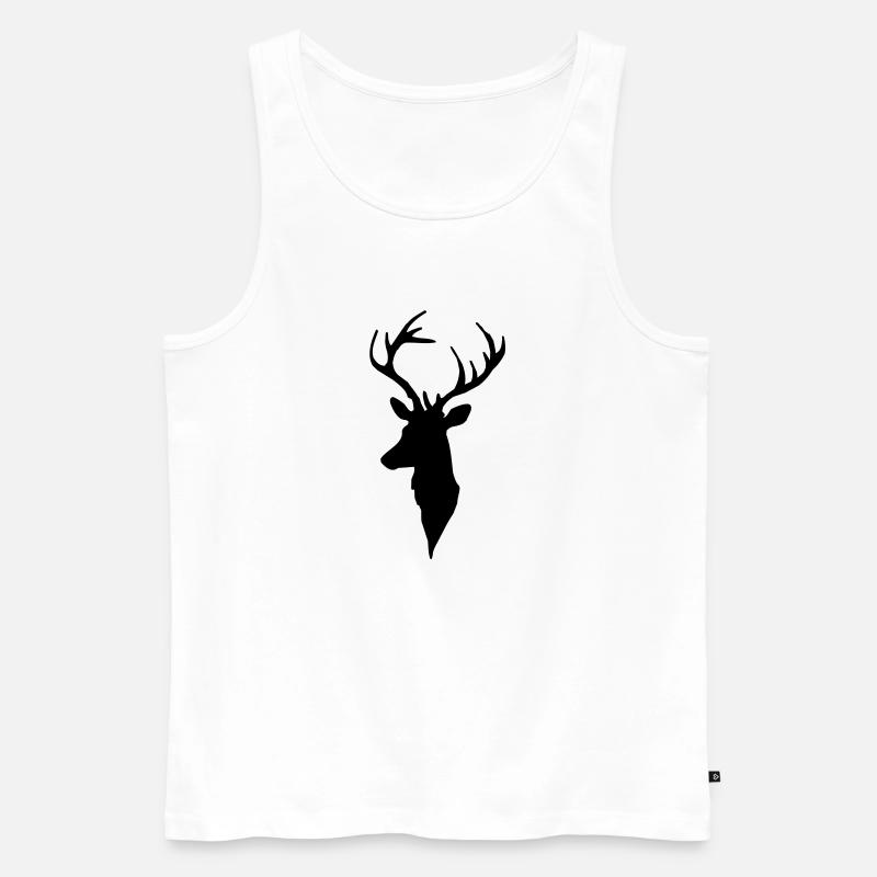 Hirsch - Männer Premium Bio Tank Top - Weiß