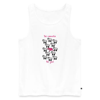 be different - be colorful - Men's Premium Organic Tank Top - white - Front - AI Model Male 178 light (178cm)