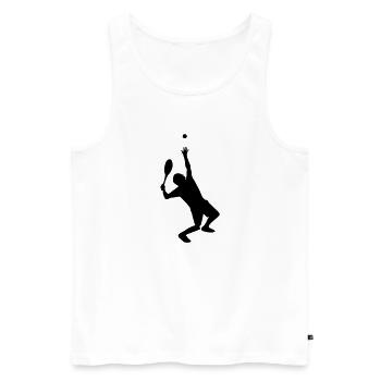 Tennis - Männer Premium Bio Tank Top - Weiß - Vorne - Michal (187cm)