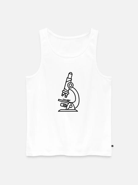 researchers microscope scientists research lens - Men's Premium Organic Tank Top - white