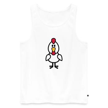 Poule - Débardeur bio Premium Homme - blanc - Devant - AI Model Male 178 light (178cm)