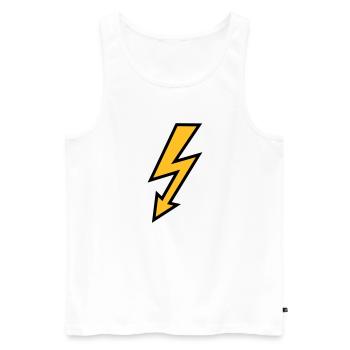 Blitz - Männer Premium Bio Tank Top - Weiß - Vorne - AI Model Male 178 light (178cm)