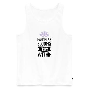 Happiness Blooms From Within - Débardeur bio Premium Homme - blanc - Devant - AI Model Male 178 light (178cm)