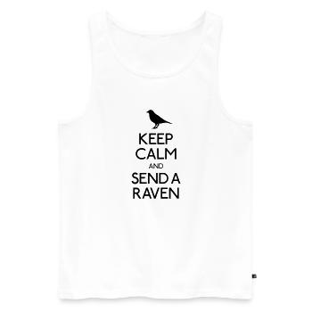 Keep Calm Raven - Débardeur bio Premium Homme - blanc - Devant - AI Model Male 178 light (178cm)