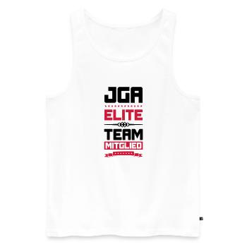 jga elite team - Männer Premium Bio Tank Top - Weiß - Vorne - AI Model Male 178 light (178cm)