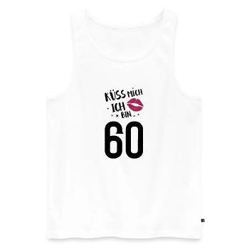 Küss mich ich bin 60 - Männer Premium Bio Tank Top - Weiß - Vorne - AI Model Male 178 light (178cm)