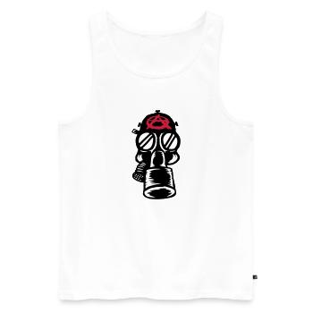 Anarchie Punk Gasmaske Retro - Männer Premium Bio Tank Top - Weiß - Vorne - Michal (187cm)