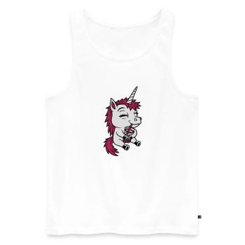 Boba Tee trinkendes Einhorn - Männer Premium Bio Tank Top - Weiß - Vorne - AI Model Male 178 light (178cm)