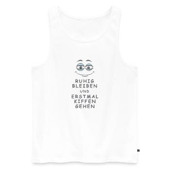 Kiffen gehen - Männer Premium Bio Tank Top - Weiß - Vorne - Michal (187cm)