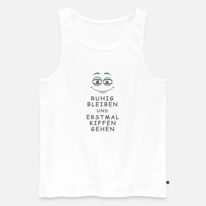 Kiffen gehen - Männer Premium Bio Tank Top - Weiß