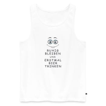 Bier trinken - Männer Premium Bio Tank Top - Weiß - Vorne - Michal (187cm)